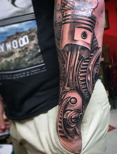 60 Piston Tattoo Designs For Men - Unleash High Horsepower