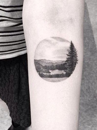 Dr. Woo tattoo, would be cool to have one of Lake George like this.