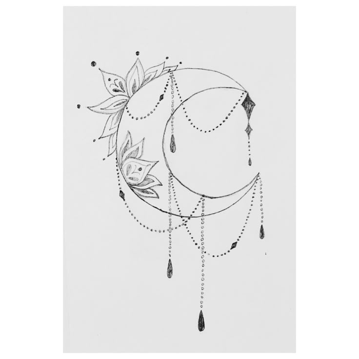 Crescent Moon Drawing // Tattoo idea (sideboob)