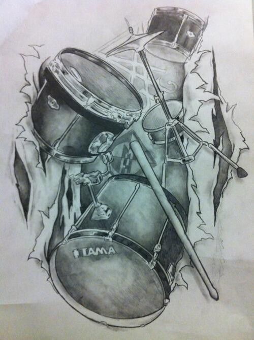 Drum tattoo, Drummer tattoo, Music tattoo designs