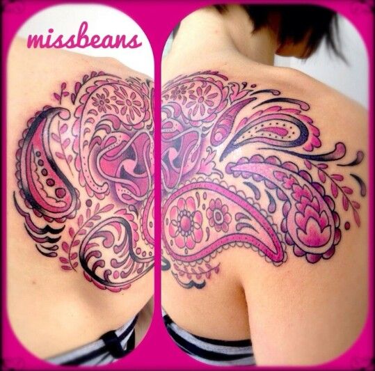 Pink paisley tattoo