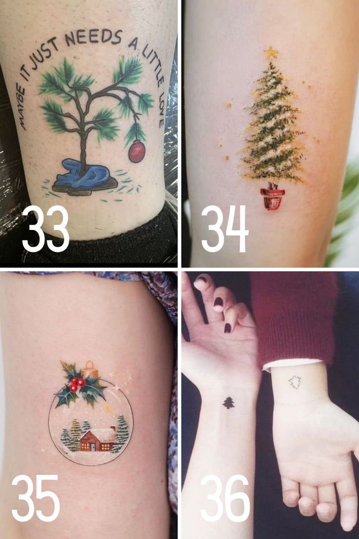 43 Christmas Tree Tattoo Ideas Filled With Holiday Spirit