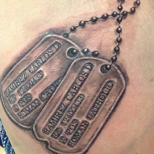 Dog tags tattoo: Discover 9 Tattoo ideas on this Pinterest board | tattoos, tattoo  designs and more