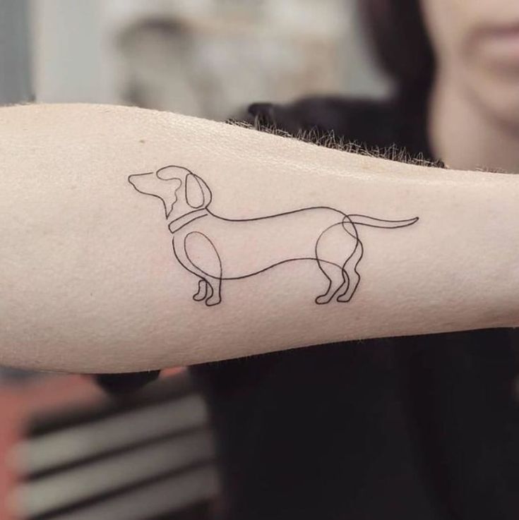 20 Simple Dachshund Outline Tattoo Ideas