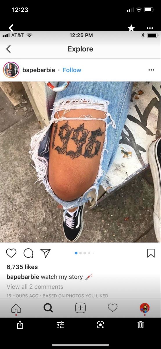 Birth year tattoo
