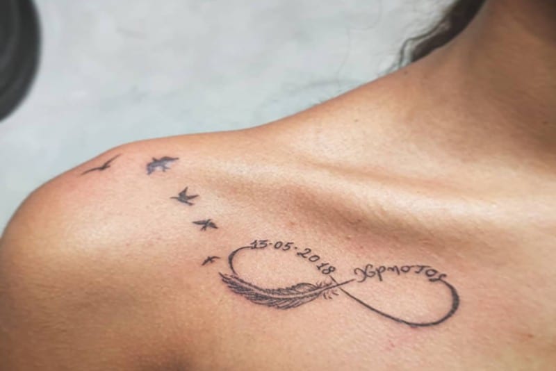 Infinity Tattoo on Collar Bone