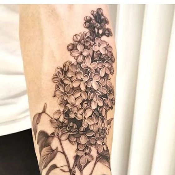 Elegant Lilac Tattoo Black and White 15 Ideas for 2025: Embrace Minimalist  Floral Art