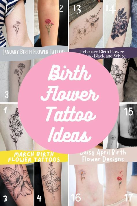 Feb Birth Flower Tattoo