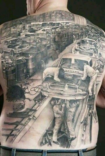 Detroit Tattoo.... now THAT is a die hard shifter #shifter #shifternation