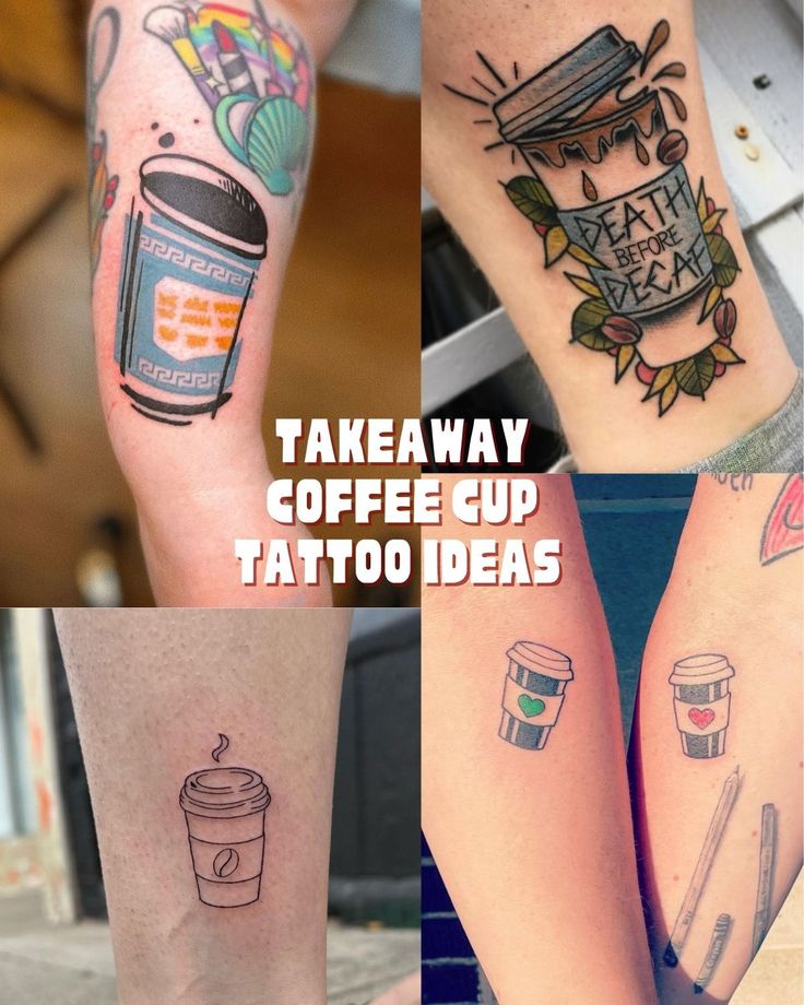 43 Coffee Cup Tattoo Designs For Women