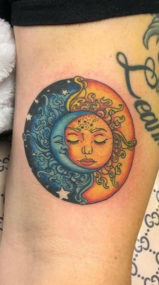 Sun and Moon Tattoo | Moon tattoo, Tattoos, Moon sun tattoo