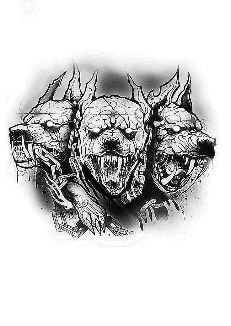 Pin by Sherrie mcclellan on 3 headed wolf tattoos in 2025 | Hades tattoo,  Cool chest
