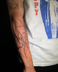 1of1 creation🖤 Cyber sig style tattoo for my boy @creekawa 💿🦇🕸️ I have  to say I really enjoyed doing this Tattoo. these are very unique and fun  for me to create as