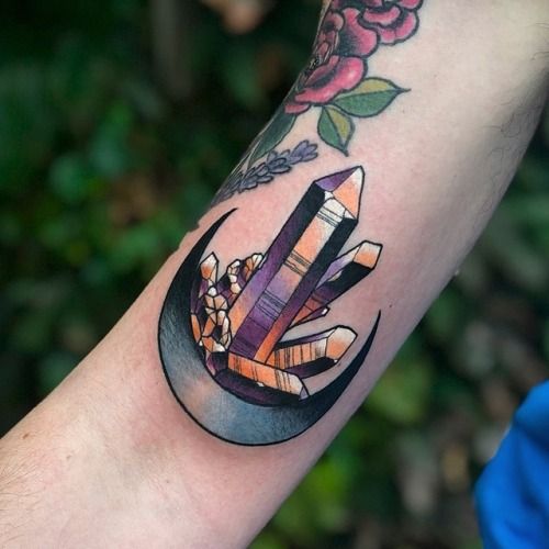 12 Crystal Tattoo Ideas | crystal tattoo, tattoos, body art tattoos