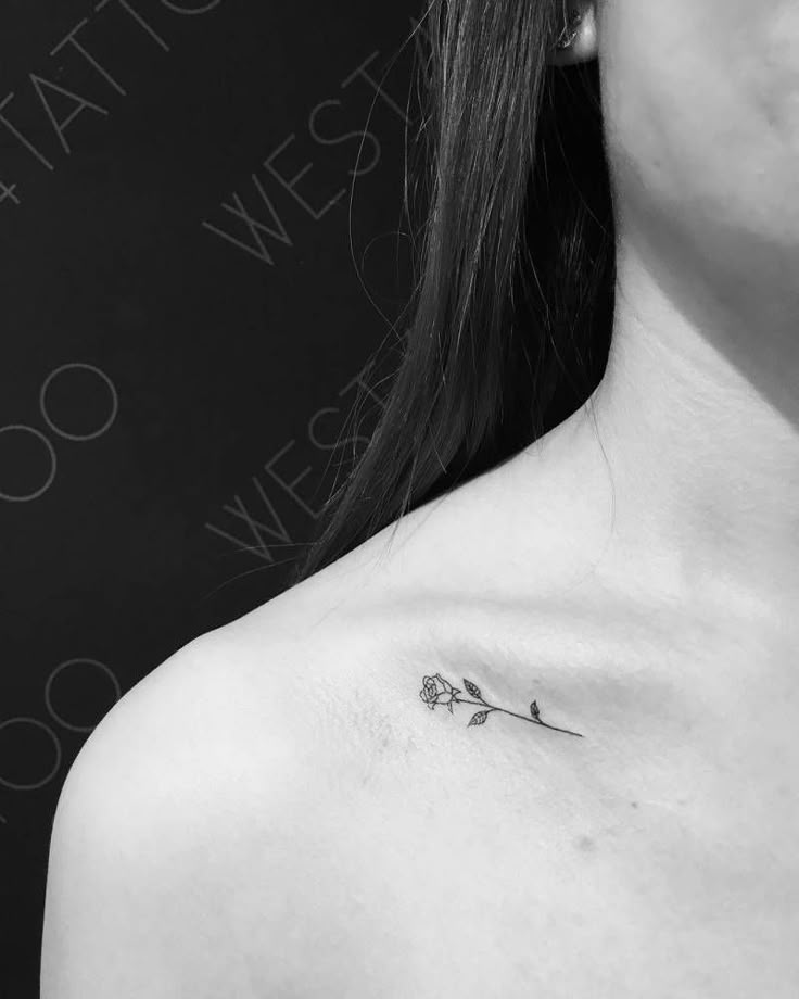minimalist collar bone tattoos