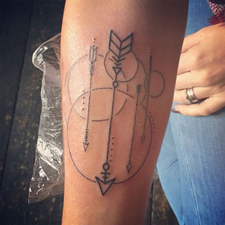 My Arrow Tattoo, which represents my children with a circle of protection around them.