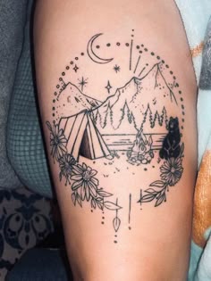 Mountain Camping Tattoo