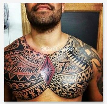 Fijian chest tattoo