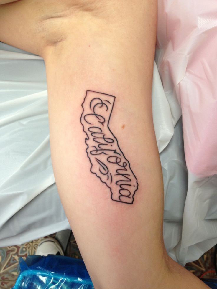 California tattoo, lettering tattoo, Luke Wessman