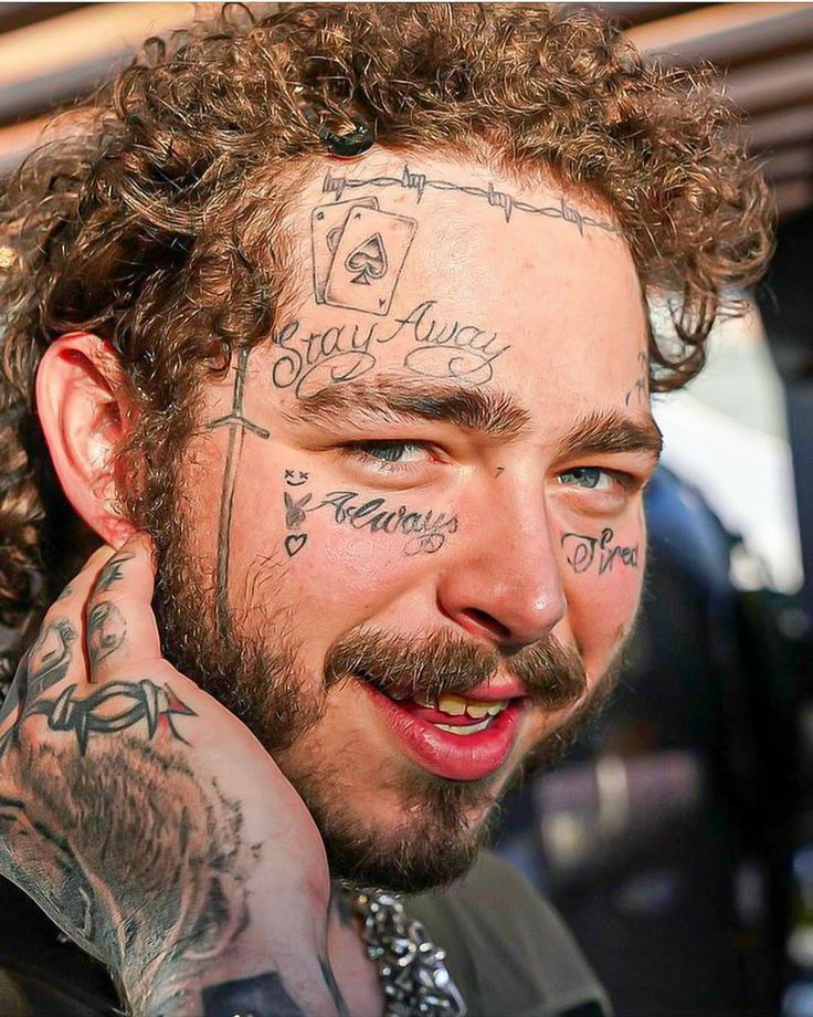 Pin by Lívia on Post Malone | Post malone, Face tattoos, Post malone  wallpaper