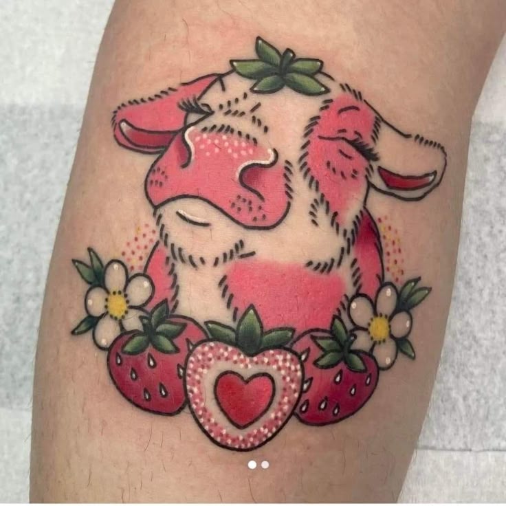 Pin by Melinda Meadows on For Brittany | Cow tattoo, Strawberry tattoo,  Cute tiny tattoos
