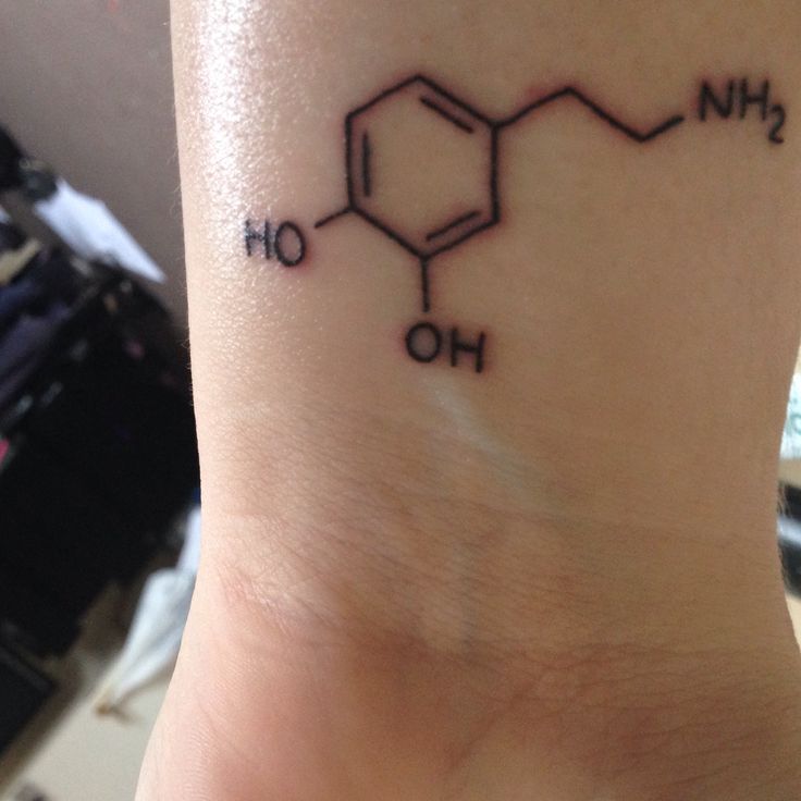 Happiness Tattoo! Dopamine Chemical Structure Tattoo.
