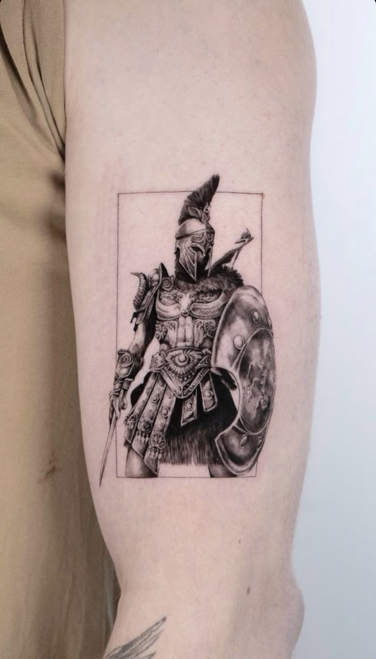 Amazing Realistic Spartan Tattoo - EXP Haus Tattoo Studio London