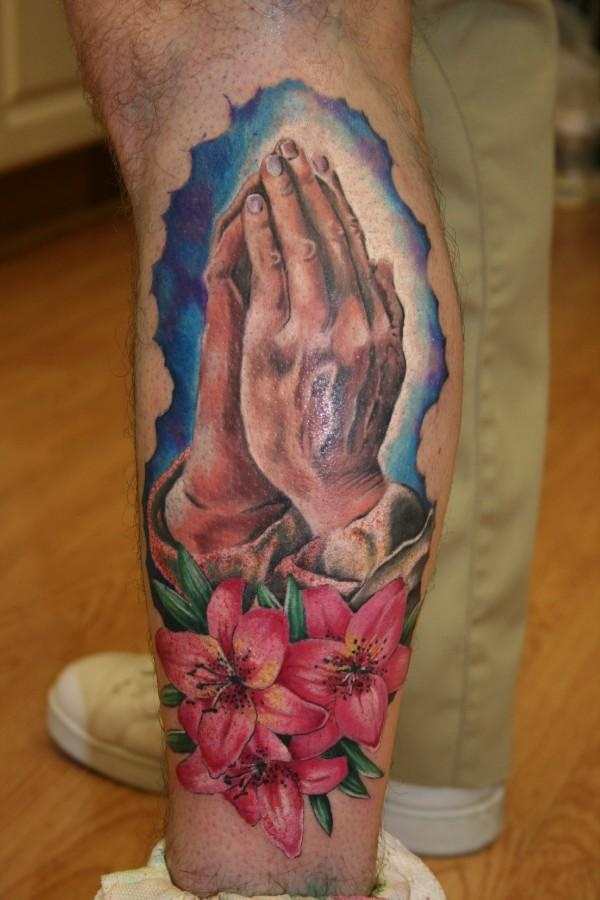 prayer hand i like very much. See also here  http://www.ido-doi.com/personalized-post-praying-hands/