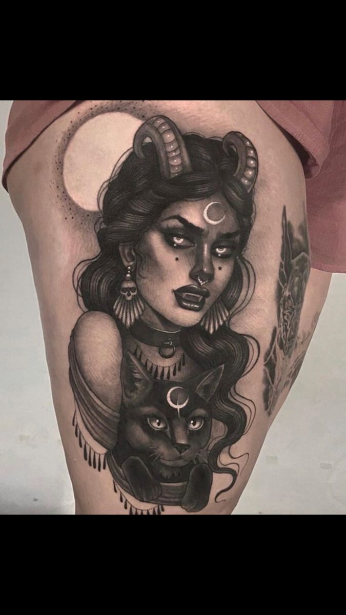 Pin by Vladis on На ноге | Goddess tattoo, Witch tattoo, Tattoos