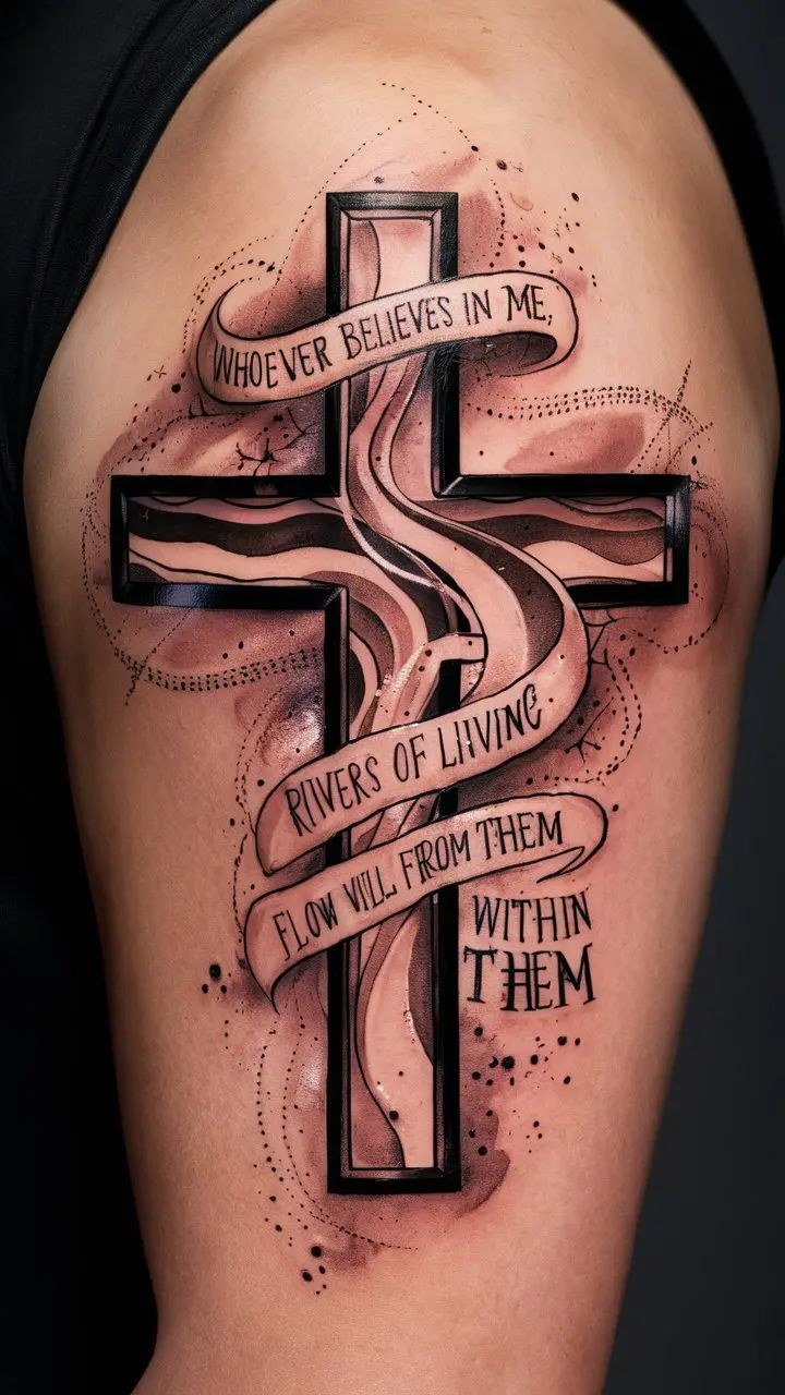 80 Cross Tattoo Designs With Bible Verse For Men