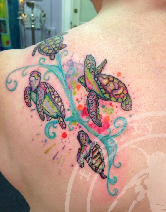 15+ Amazing Turtle Family Tattoo Designs