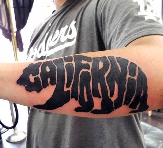 80 Cool California Bear Tattoo Designs for Men