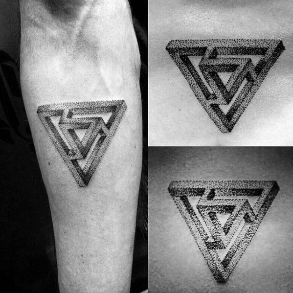60 Cool Penrose Triangle Tattoo Designs for Men