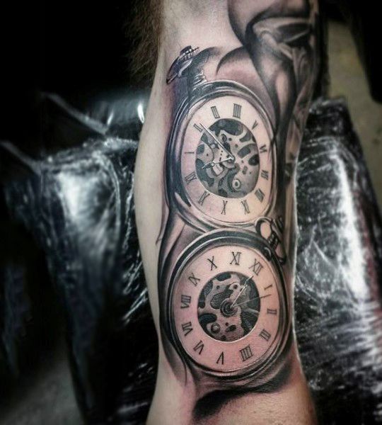 103 Amazing Pocket Watch Tattoo Designs for Men