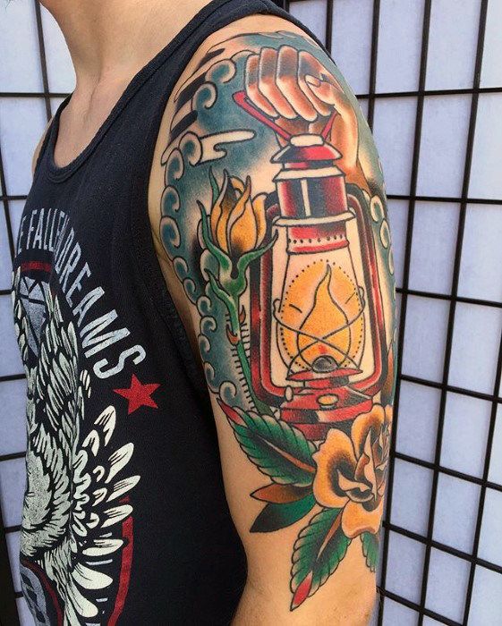 50 Traditional Lantern Tattoo Designs for Men
