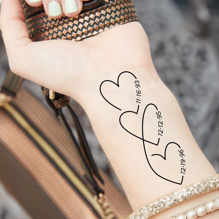 Custom Temporary Tattoo, Kids Birth Date Tattoo (set of 3) - Etsy
