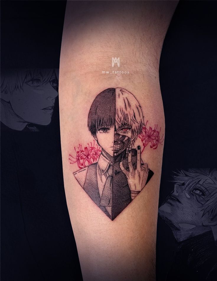 Tokyo Ghoul anime Kaneki fine line tattoo