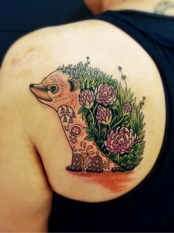 Hedgehog tattoo, Body art tattoos, Animal tattoos