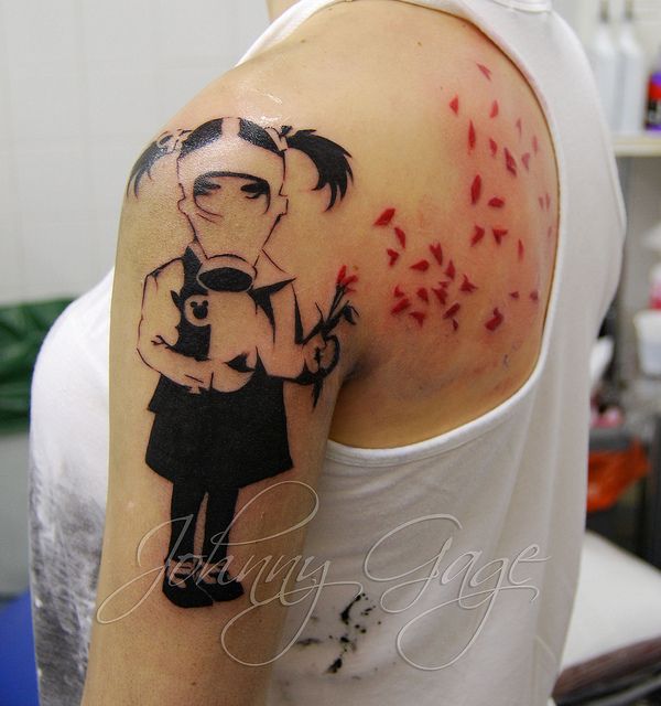 banksy 3 tattoo
