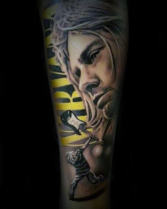 Pin by Eb on tattoos | Nirvana tattoo, Tattoo designs men, Portrait tattoo