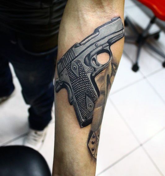 51 Imposing Gun Tattoos for Men