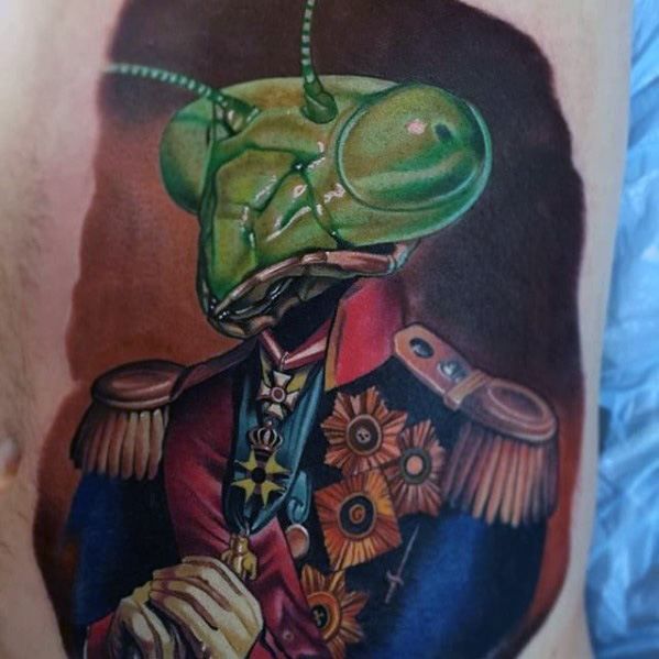 50 Epic Praying Mantis Tattoo Designs For Men