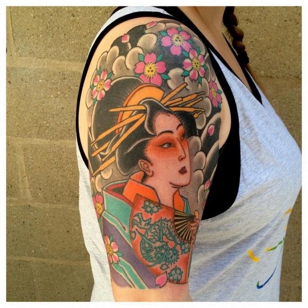 52 Japanese Geisha Tattoo Designs and Drawings with Images