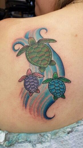 15+ Amazing Turtle Family Tattoo Designs