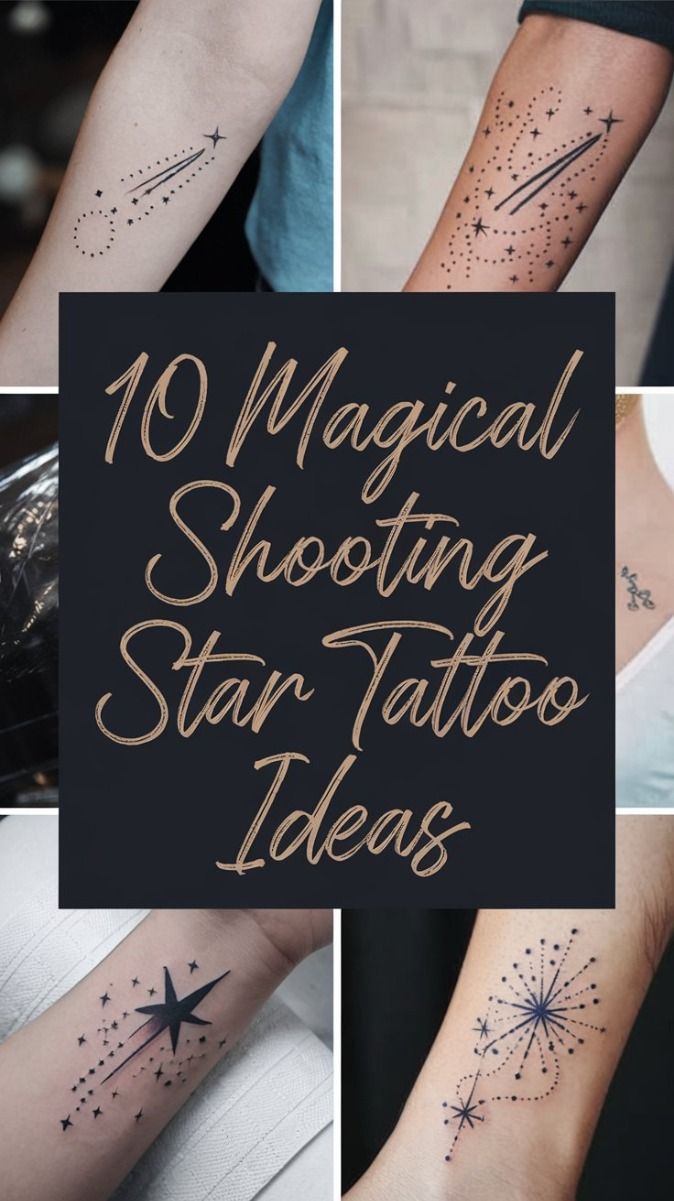 Shooting Star Tattoo with Moon