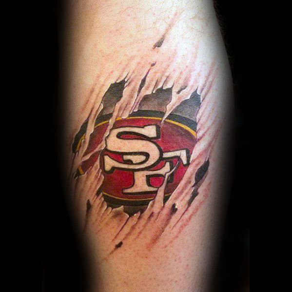 50 San Francisco 49ers Tattoos für Männer – Fußball-Design-Ideen - Mann  Stil | Tattoo