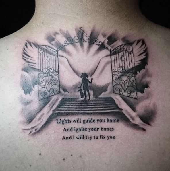 90 Heaven Tattoos For Men (2024) Stairway, Gates, Hell Designs