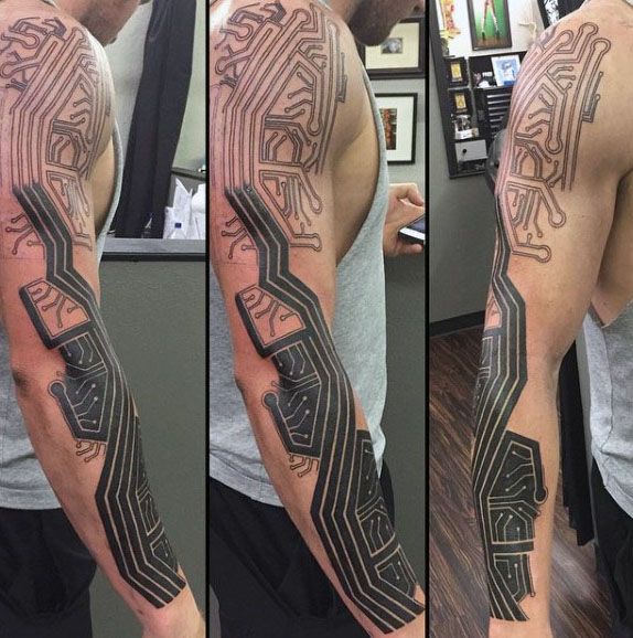 60 Cool Circuit Board Tattoo Designs for Men