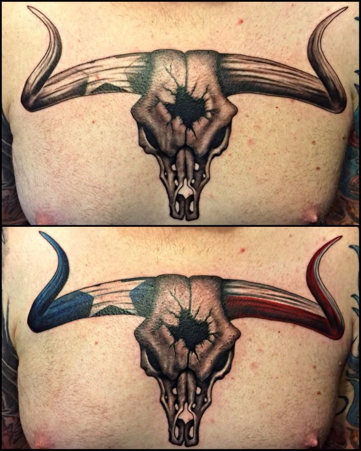 Pin by April Davis on tattoos | Bull skull tattoos, Texas tattoos, Bull  tattoos