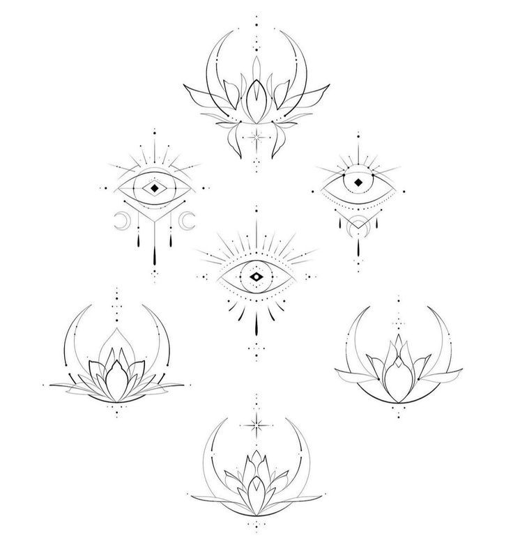 Evil Eye Tattoo with Geometry and Mini Tattoos